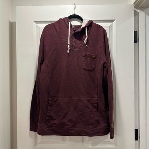 Billabong Men’s Burgundy Pullover Sweater Hoodie, Size XL